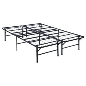 MABEL METAL QUEEN MATTRESS SUPPORT PLATFORM BED BLACK