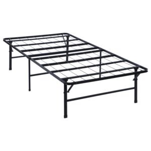 MABEL METAL TWIN MATTRESS SUPPORT PLATFORM BED BLACK