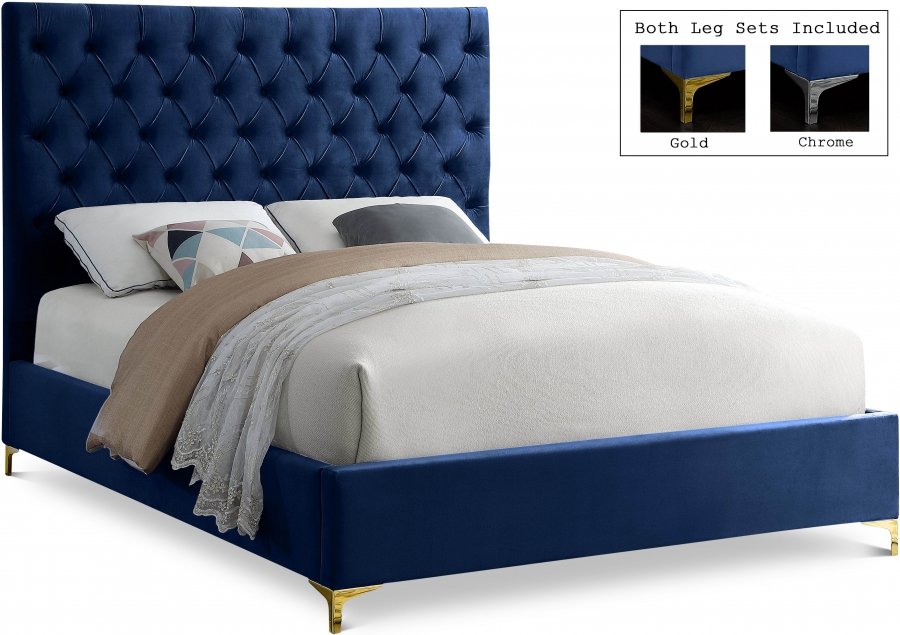Cruz Velvet Upholstered Bed