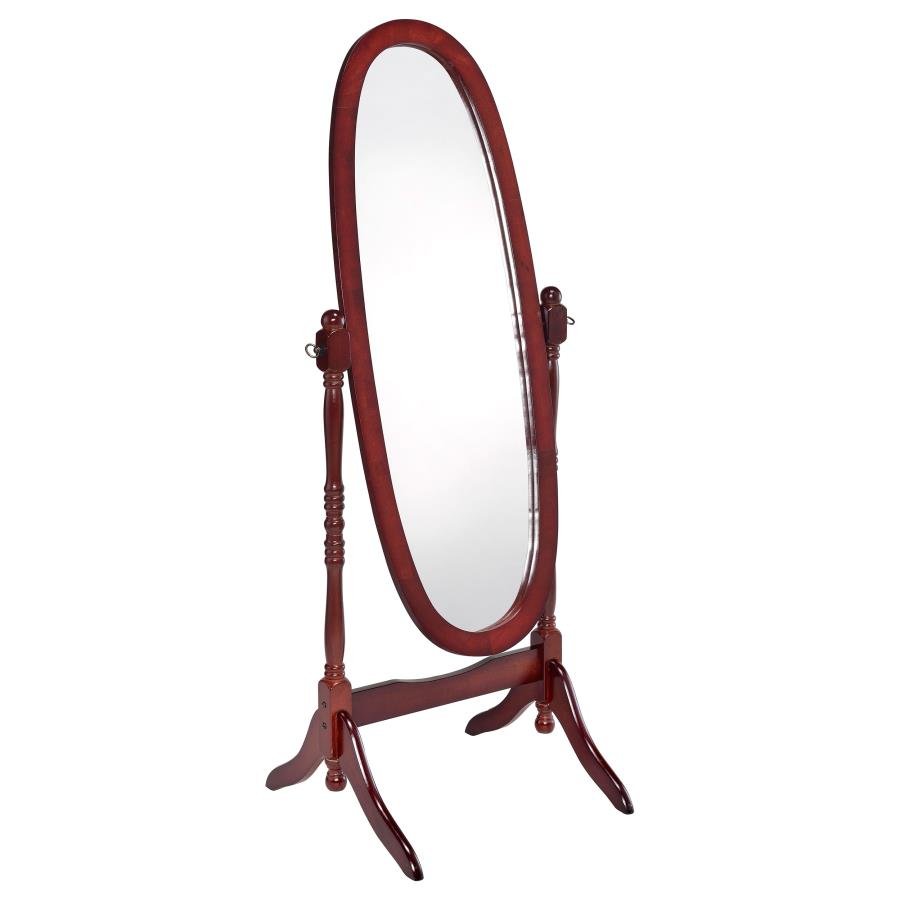 FOYET WOOD ADJUSTABLE FULL LENGTH CHEVAL MIRROR MERLOT