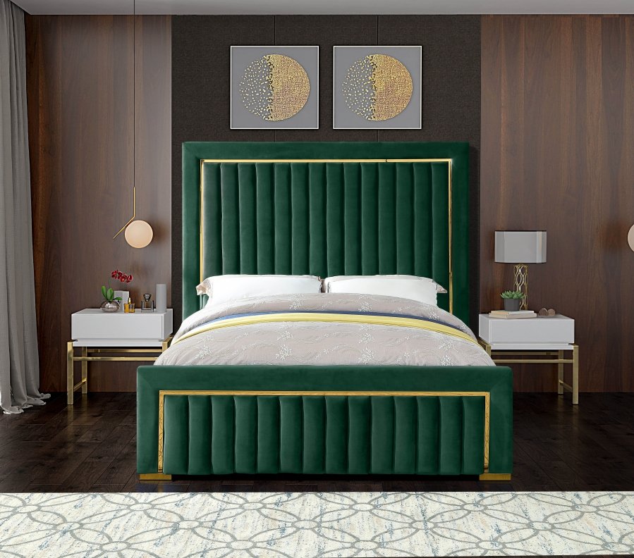 Dolce Velvet Upholstered Queen Bed - Image 4