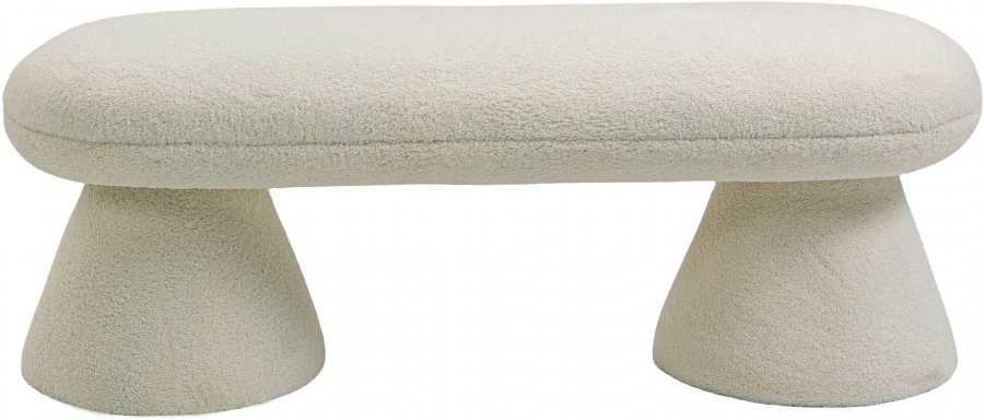 31192-2.jpg Drum Faux Shearling Teddy Fabric Upholstered Bench - Image 3
