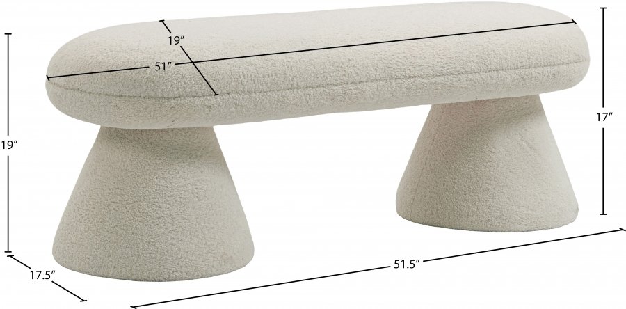 31192_0.jpg Drum Faux Shearling Teddy Fabric Upholstered Bench - Image 5