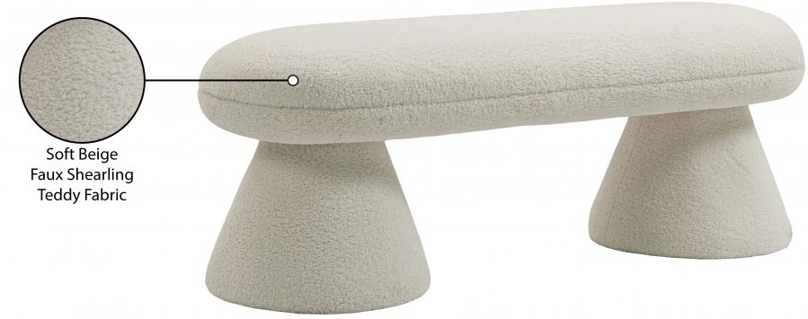 31192_00.jpg Drum Faux Shearling Teddy Fabric Upholstered Bench - Image 6