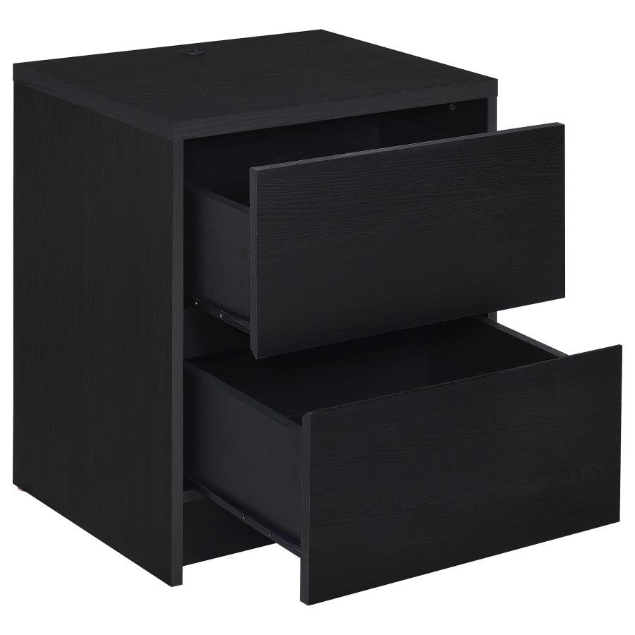 WESTPARK 2-DRAWER NIGHTSTAND LED LIGHTS AND USB BLACK - Image 4