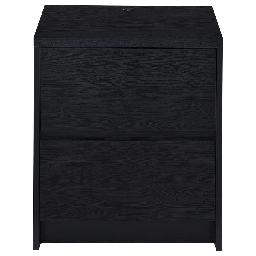 WESTPARK 2-DRAWER NIGHTSTAND LED LIGHTS AND USB BLACK - Image 5