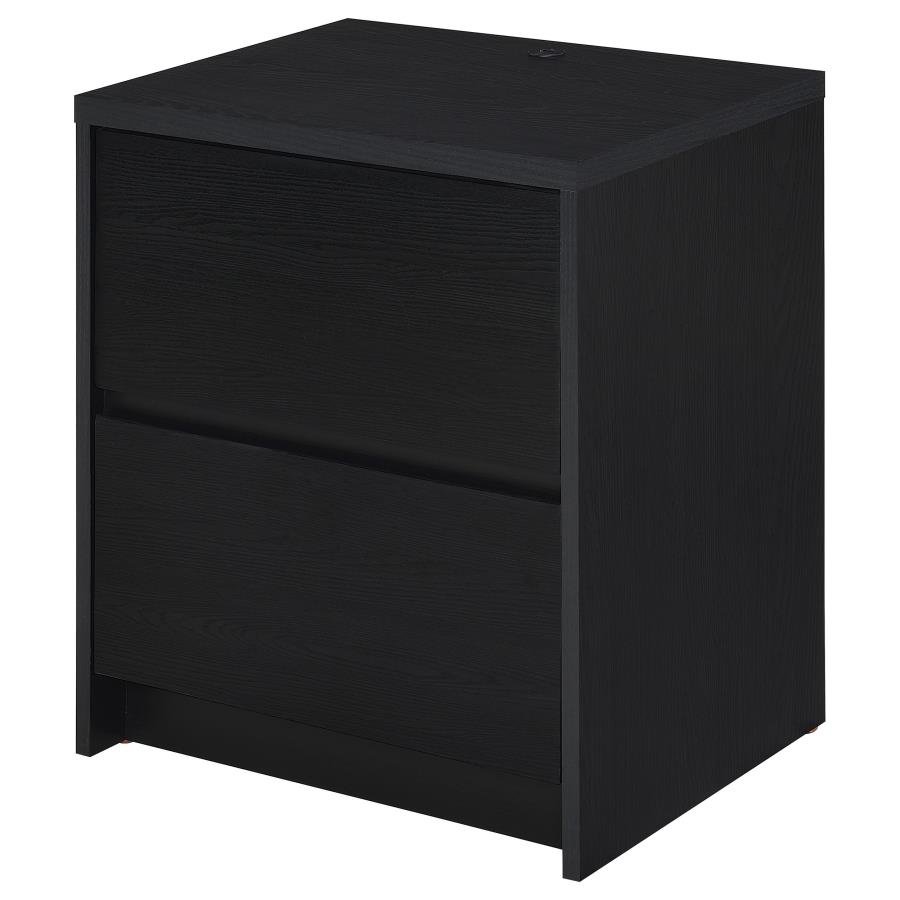WESTPARK 2-DRAWER NIGHTSTAND LED LIGHTS AND USB BLACK - Image 6