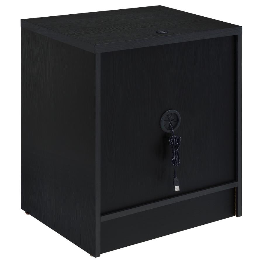WESTPARK 2-DRAWER NIGHTSTAND LED LIGHTS AND USB BLACK - Image 8