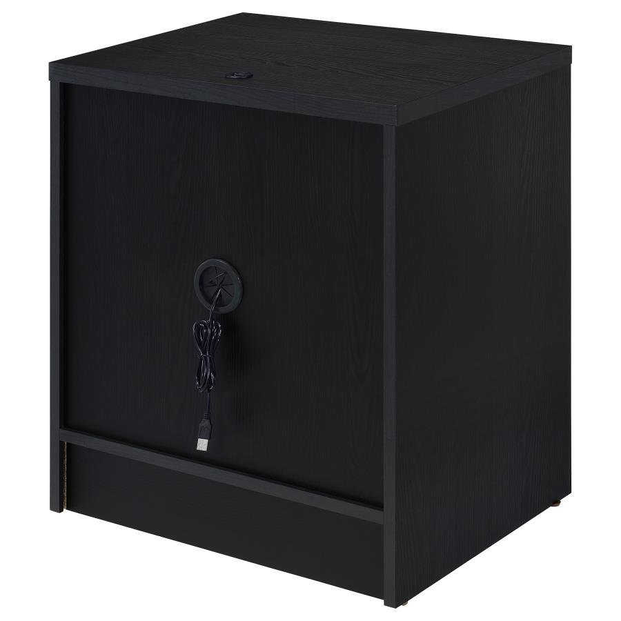 WESTPARK 2-DRAWER NIGHTSTAND LED LIGHTS AND USB BLACK - Image 9