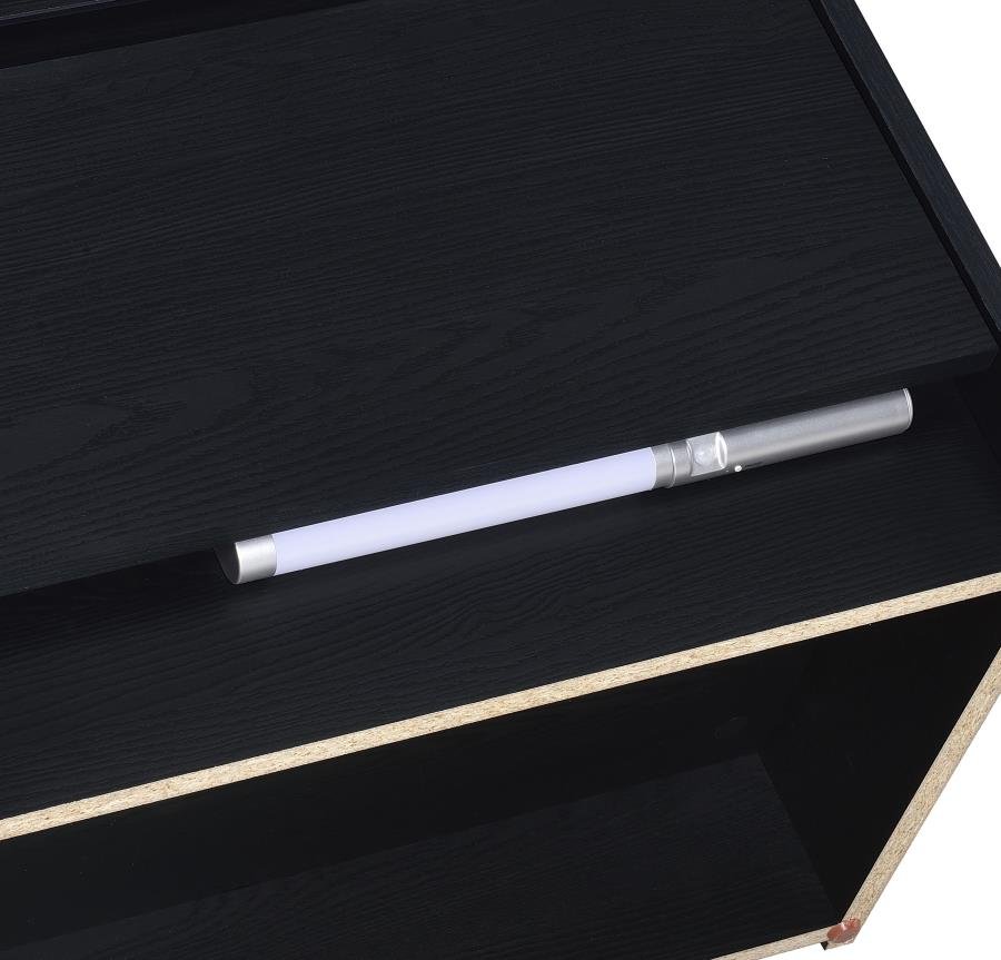 WESTPARK 2-DRAWER NIGHTSTAND LED LIGHTS AND USB BLACK - Image 12