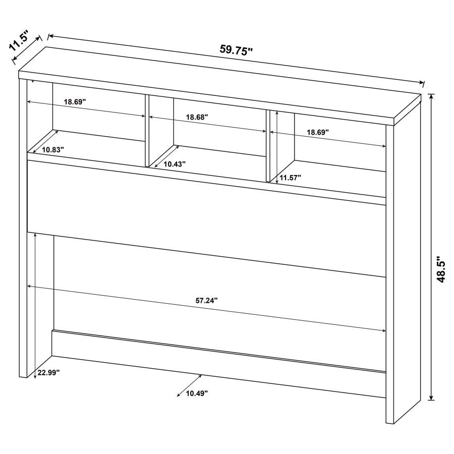 WESTPARK 49-INCH QUEEN BOOKCASE HEADBOARD DARK PINE - Image 8