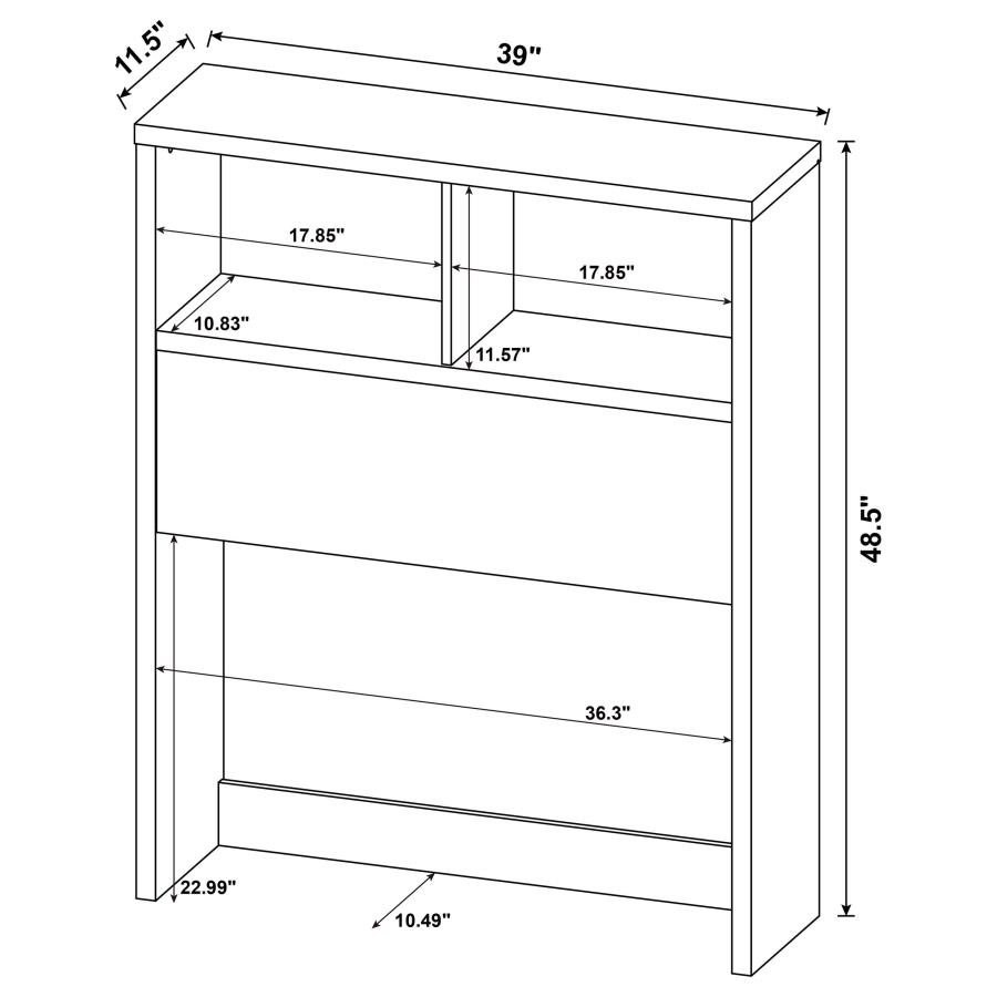 WESTPARK 49-INCH TWIN BOOKCASE HEADBOARD MANGO - Image 8
