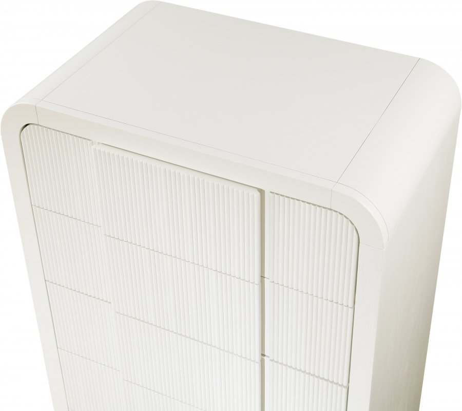 Fluted Solid Wood And Oak Veneer Chest - Image 8