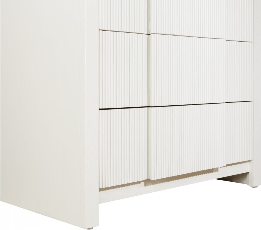 Fluted Solid Wood And Oak Veneer Chest - Image 9