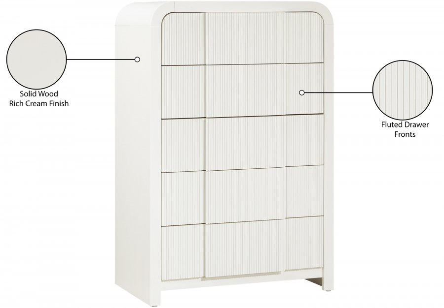 Fluted Solid Wood And Oak Veneer Chest - Image 12