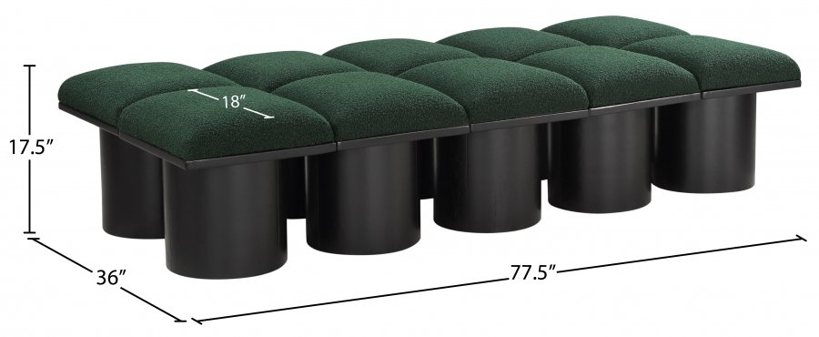Pavilion Boucle Fabric Upholstered 10pc. Modular Bench - Image 7