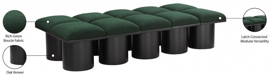 Pavilion Boucle Fabric Upholstered 10pc. Modular Bench - Image 8