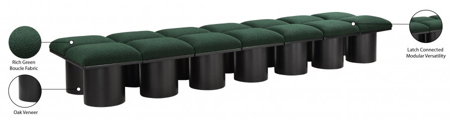 Pavilion Boucle Fabric Upholstered 14pc. Modular Bench - Image 7
