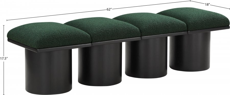 Pavilion Boucle Fabric Upholstered 4pc. Modular Bench - Image 6