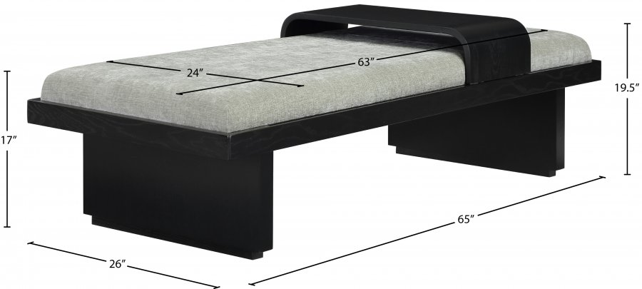 Arlington Chenille Fabric Upholstered Bench - Image 9