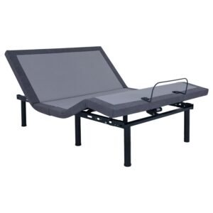 NEGAN QUEEN ADJUSTABLE BED BASE GREY AND BLACK