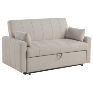PORTLAND BOUCLE UPHOLSTERED SLEEPER SOFA BED LATTE
