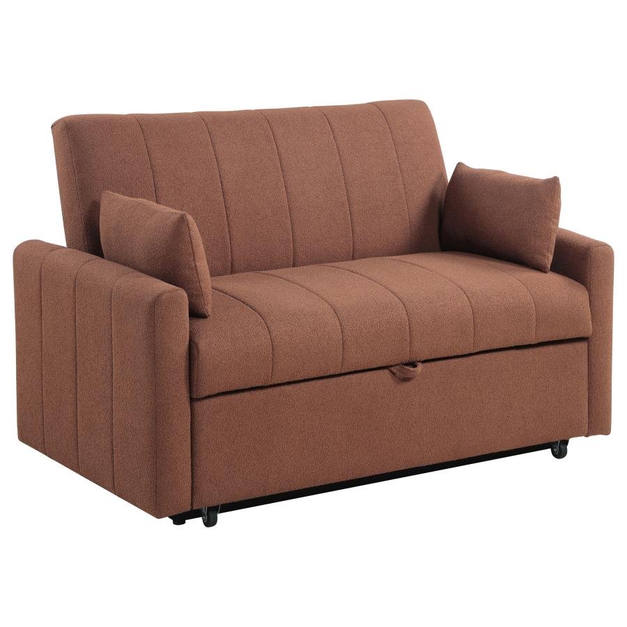 PORTLAND BOUCLE UPHOLSTERED SLEEPER SOFA BED COPPER