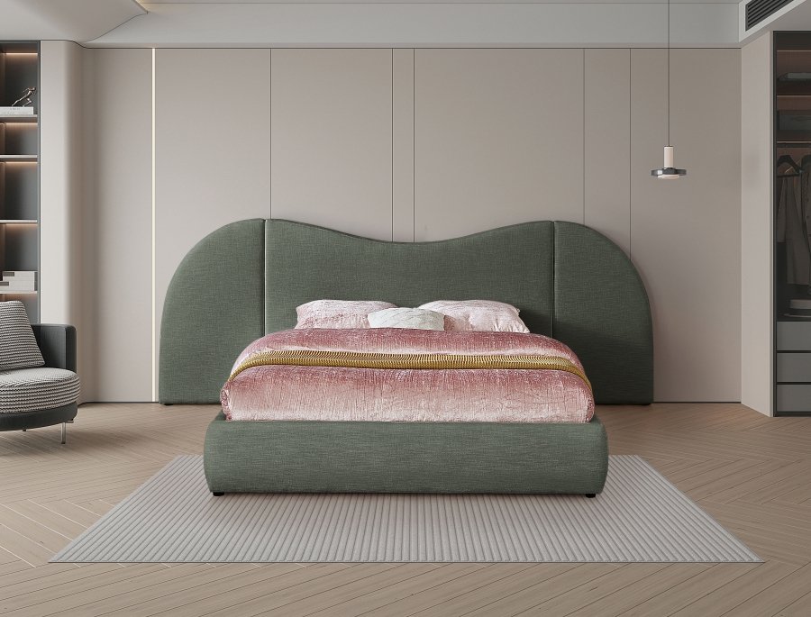 Everest Linen Textured Fabric Upholstered Bed - Image 4