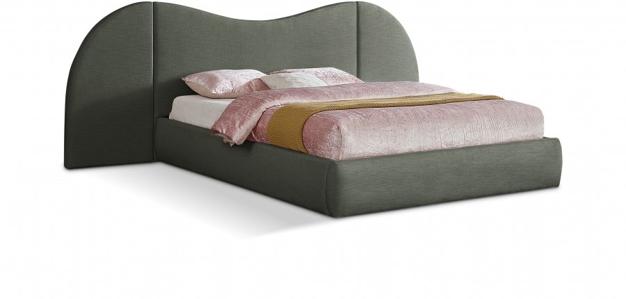 Everest Linen Textured Fabric Upholstered Bed