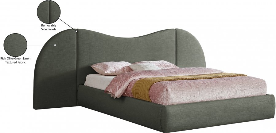 Everest Linen Textured Fabric Upholstered Bed - Image 9