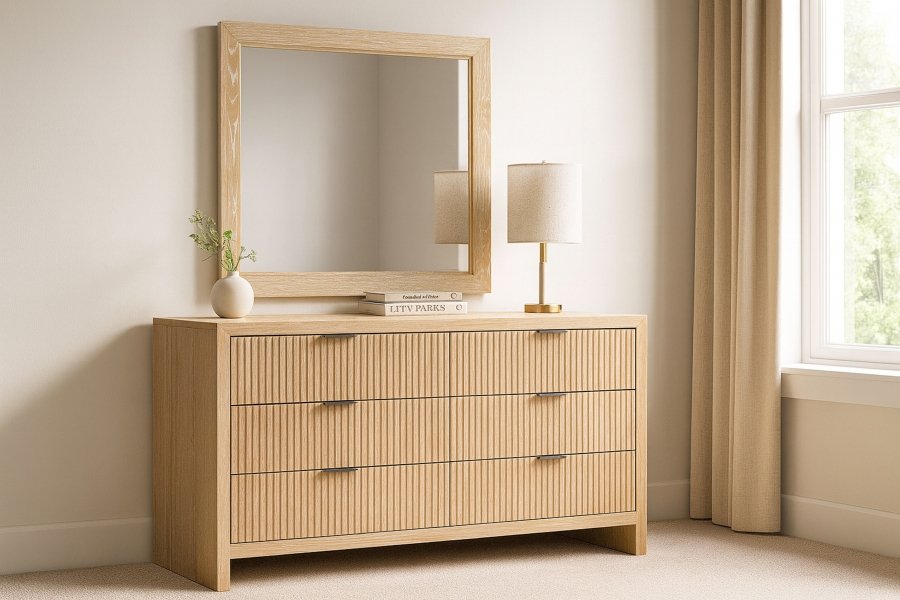 35717-1.jpg Fairfax Solid Wood And Oak Veneer Frame Mirror - Image 2