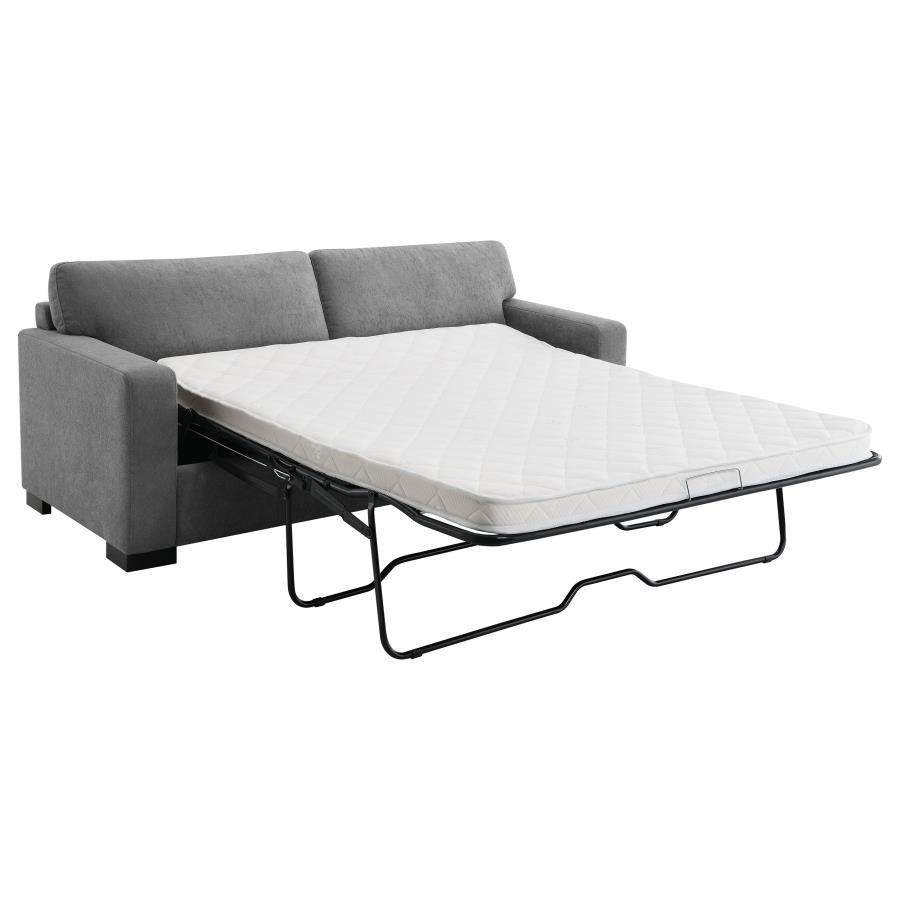 SIMPSON UPHOLSTERED SOFA SLEEPER WITH QUEEN MATTRESS GREY - Image 4