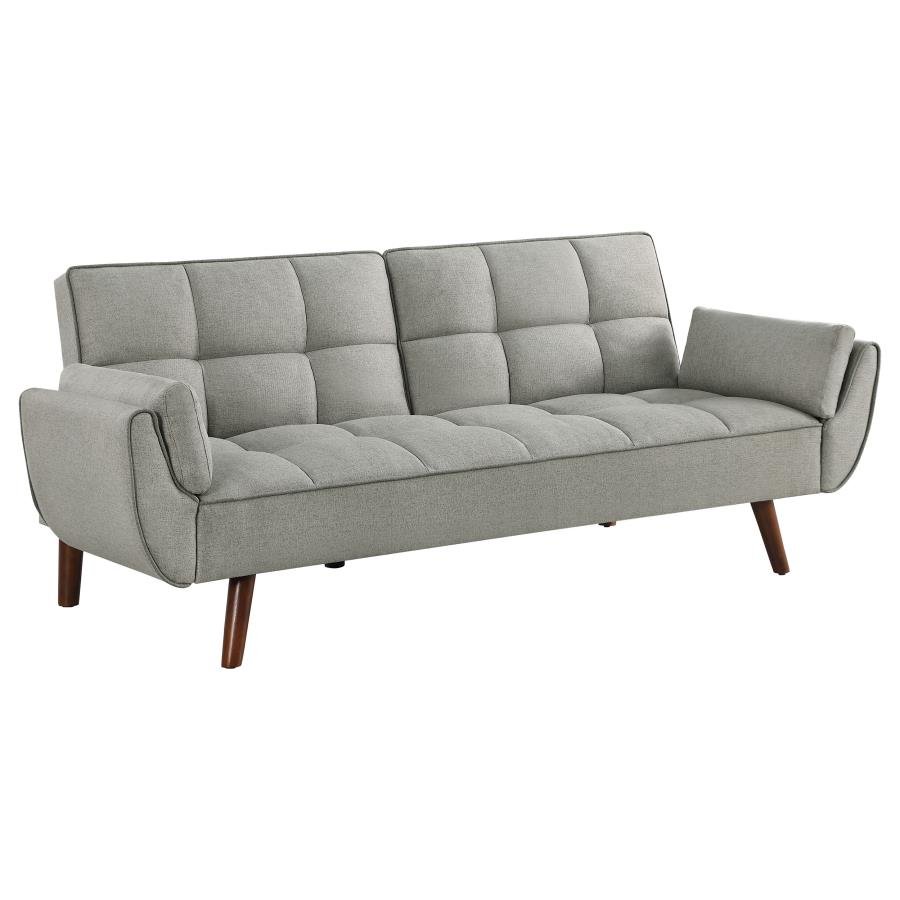 CAUFIELD UPHOLSTERED TUFTED CONVERTIBLE SOFA BED GREY