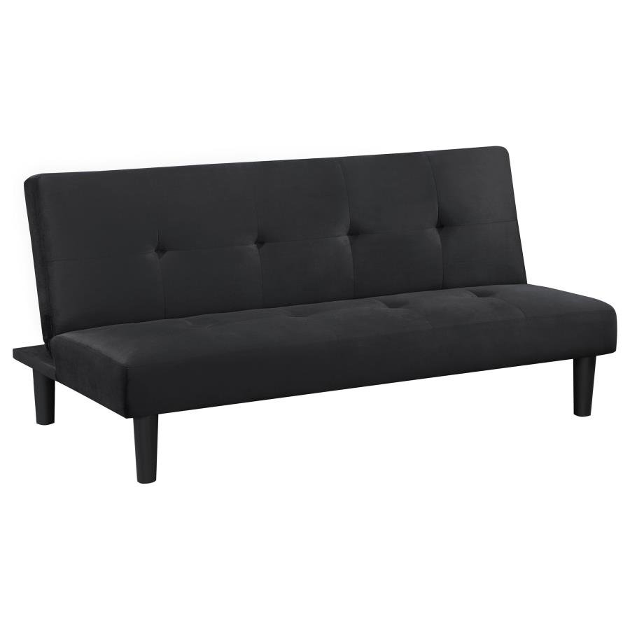 STANFORD UPHOLSTERED TUFTED CONVERTIBLE SOFA BED BLACK