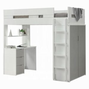 Nerice Twin Loft Bed W/Desk & Wardrobe