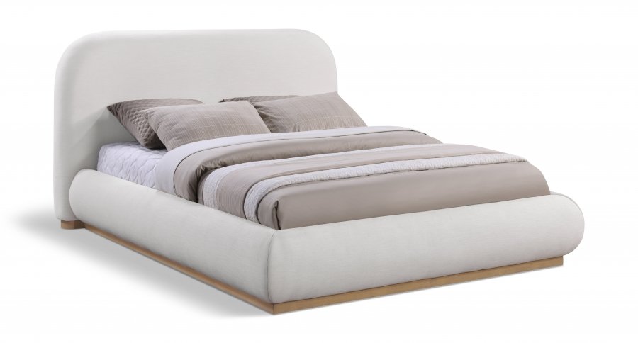Vaughn Linen Textured Fabric Upholstered Bed