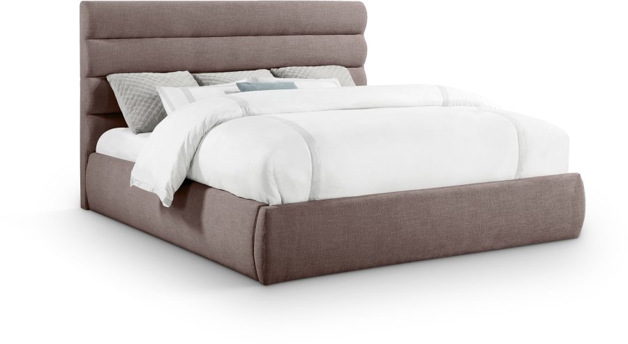 Adam Linen Textured Fabric Upholstered Bed