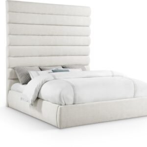 Adam Linen Textured Fabric Upholstered Bed