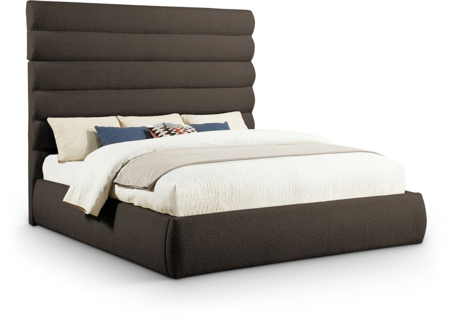 Adam Boucle Fabric Upholstered Bed