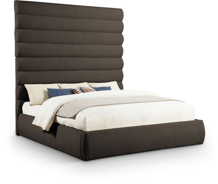 Adam Boucle Fabric Upholstered Bed