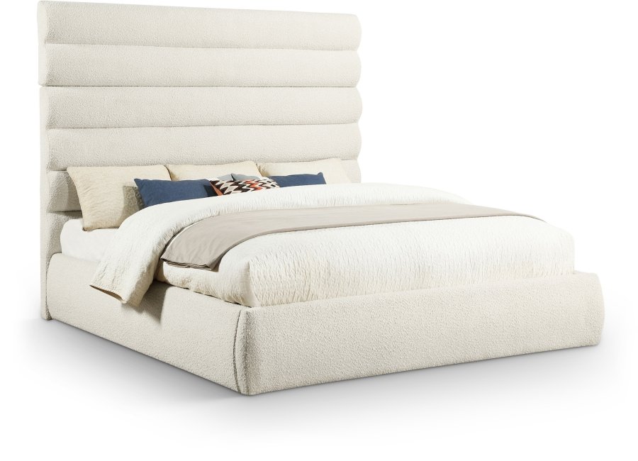 Adam Boucle Fabric Upholstered Bed