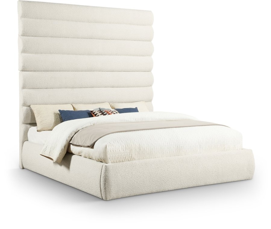 Adam Boucle Fabric Upholstered Bed