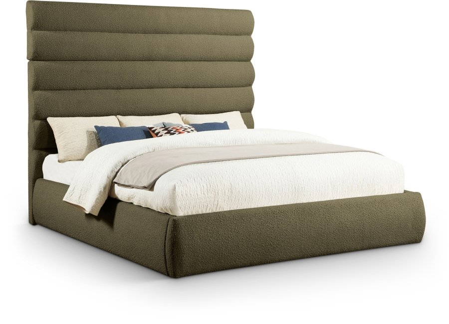Adam Boucle Fabric Upholstered Bed