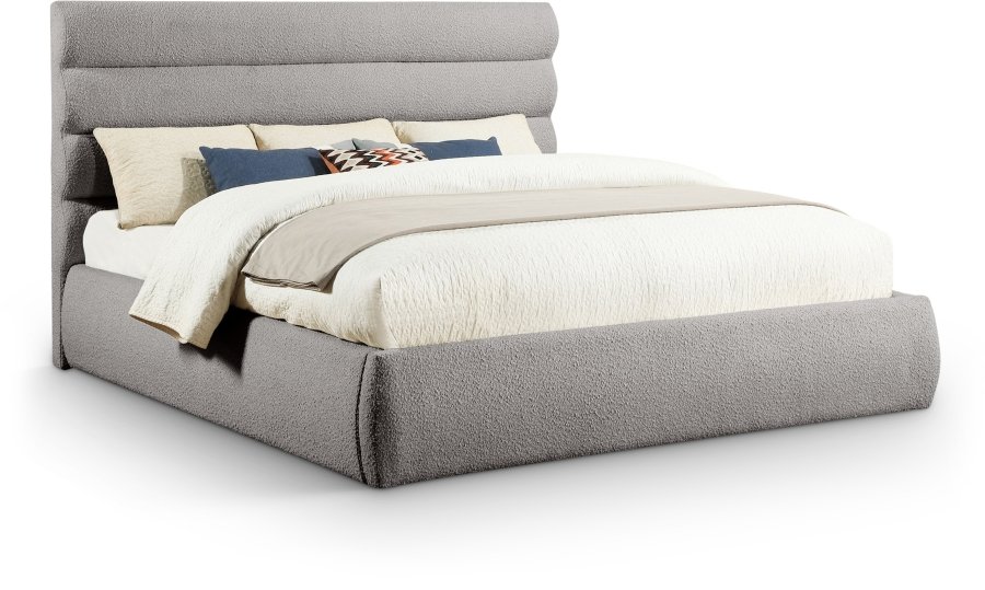 Adam Boucle Fabric Upholstered Bed