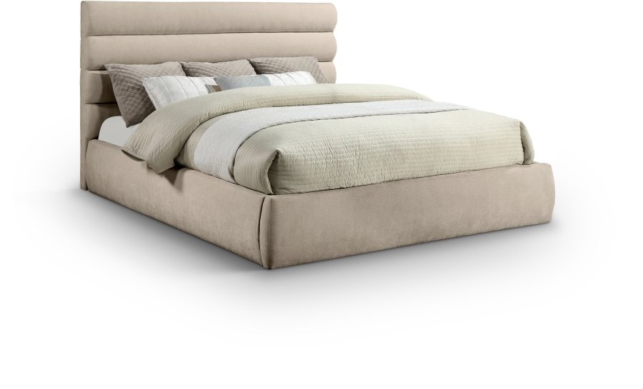 Adam Chenille Fabric Upholstered Bed