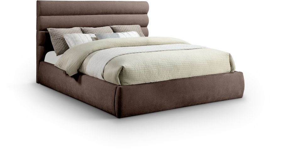 Adam Chenille Fabric Upholstered Bed
