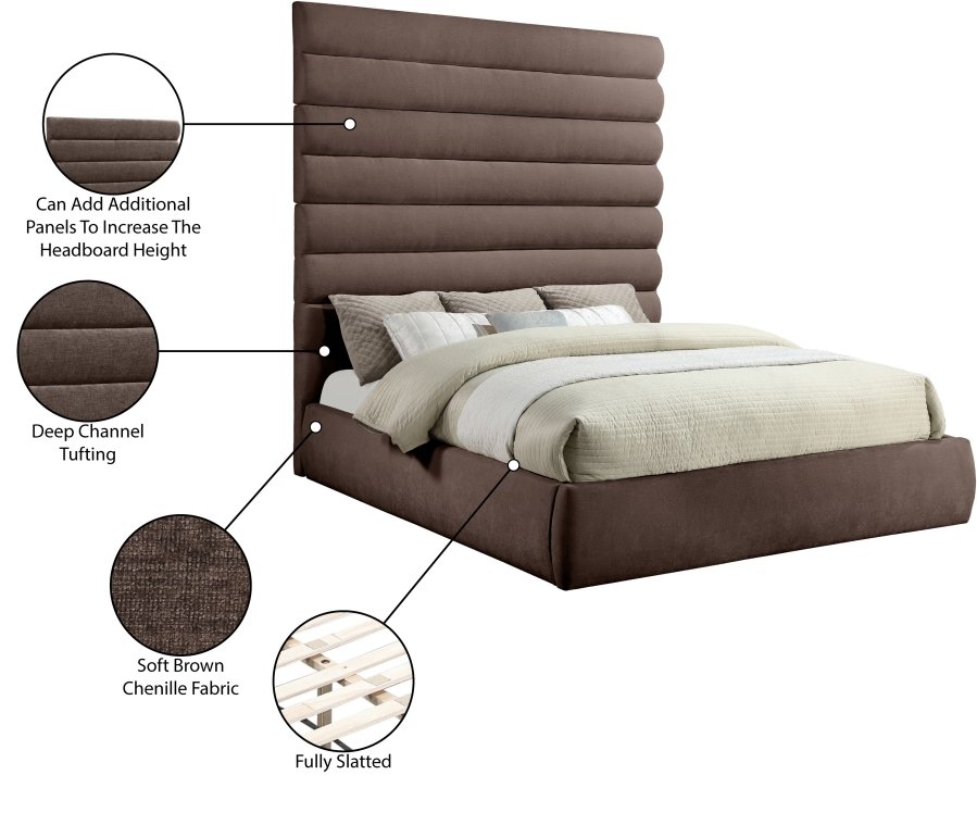 Adam Chenille Fabric Upholstered Bed - Image 10