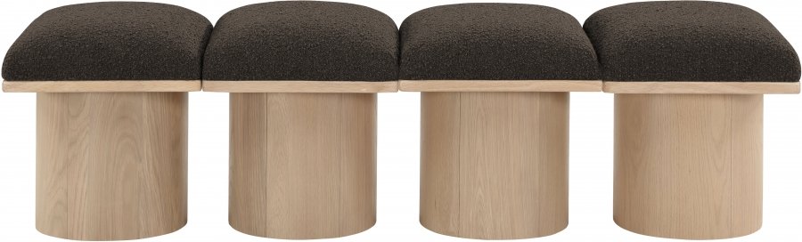 Pavilion Boucle Fabric Upholstered 4pc. Modular Bench - Image 3