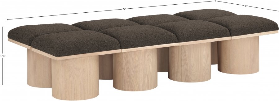 Pavilion Boucle Fabric Upholstered 8pc. Modular Bench - Image 6