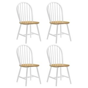 CINDER WOOD DINING SIDE CHAIR WHITE (SET OF 4)